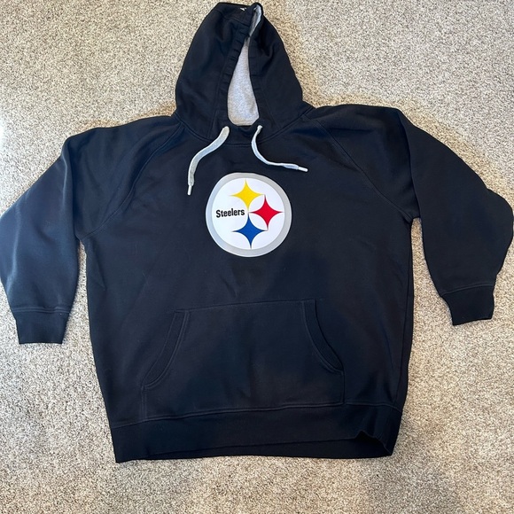 Steelers Antigua Black Victory Pullover Hoodie. Embroidered Logo. Like new 2XL - Picture 2 of 12